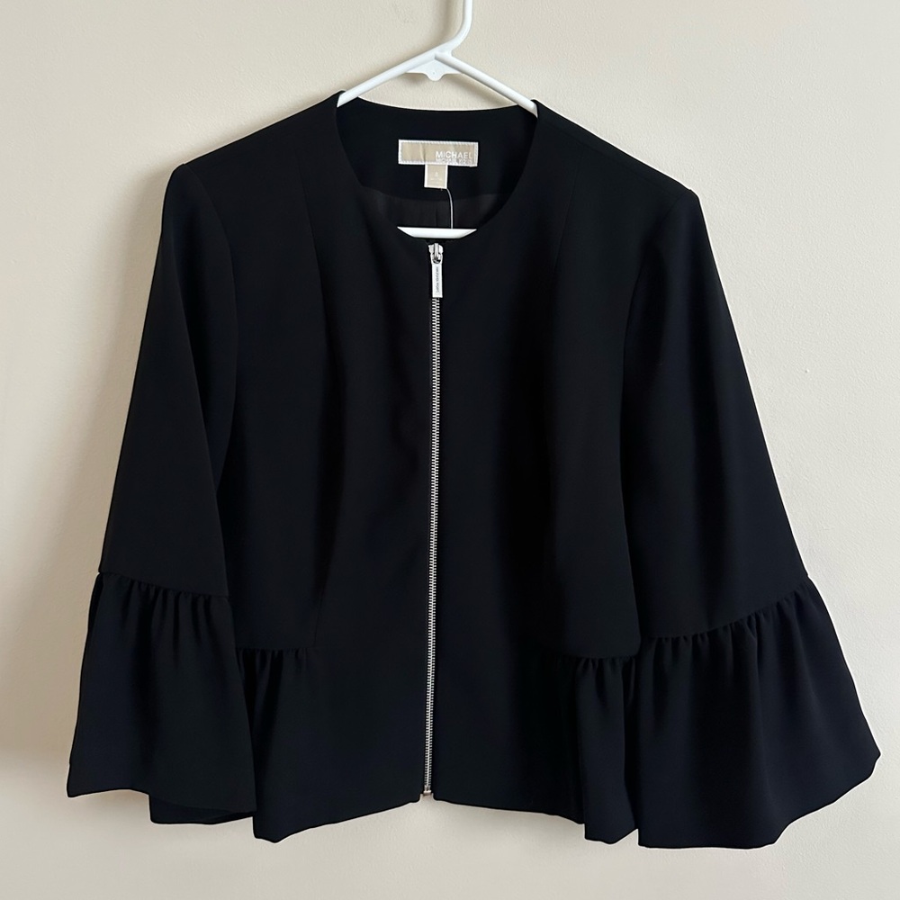 MK Ruffle Zip Up Blazer